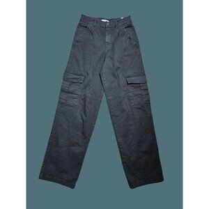 Garage Black Cotton Stretch High Rise Cargo Grunge Pants Women Size XS